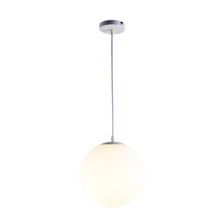 Minimalist Single Restaurant Ceiling Lamp With Opal Glass Shade