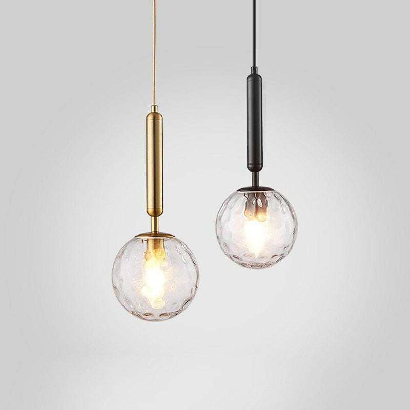 Modern Hammer Glass Pendant Light - Elegant Ball Shaped Hanging Fixture For Restaurants