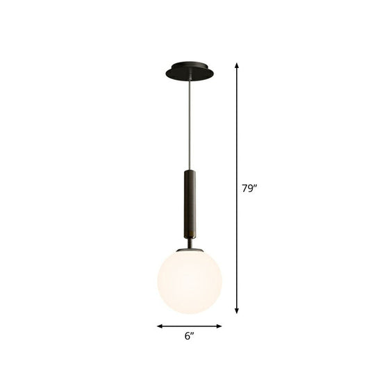 Post-Modern Glass Ball Pendant Light: Sleek 1 Bulb Fixture for Bedroom Suspension Lighting