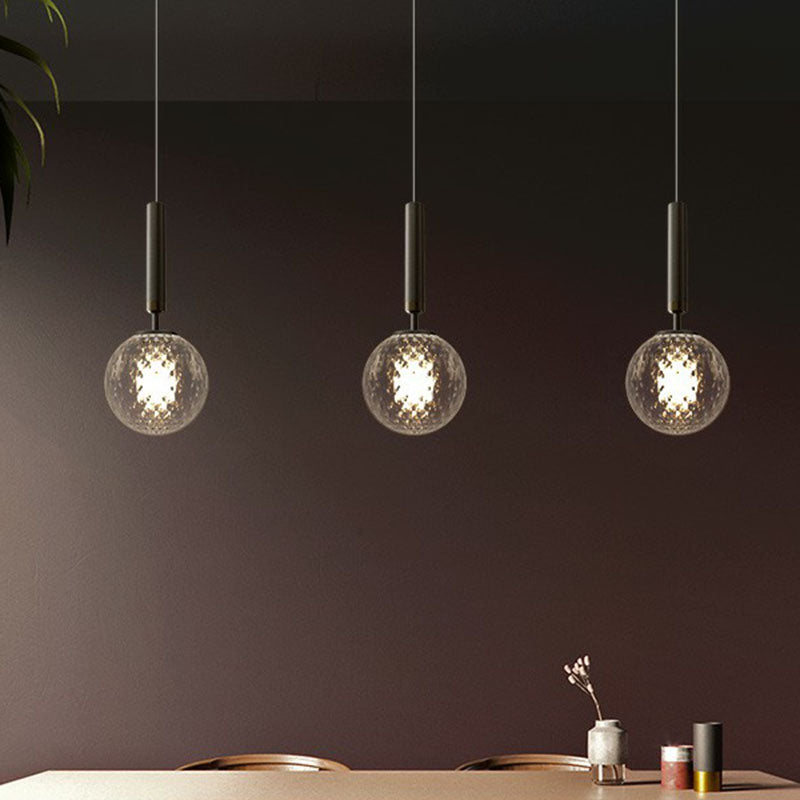 Post-Modern Glass Ball Pendant Light: Sleek 1 Bulb Fixture for Bedroom Suspension Lighting