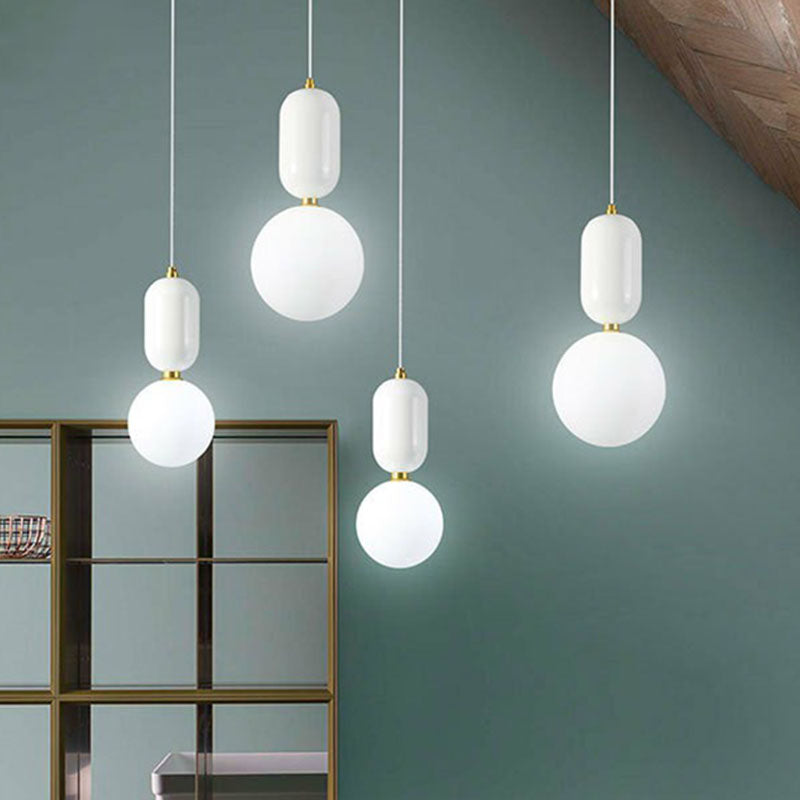 Nordic 1-Light Opaline Glass Hanging Light Fixture