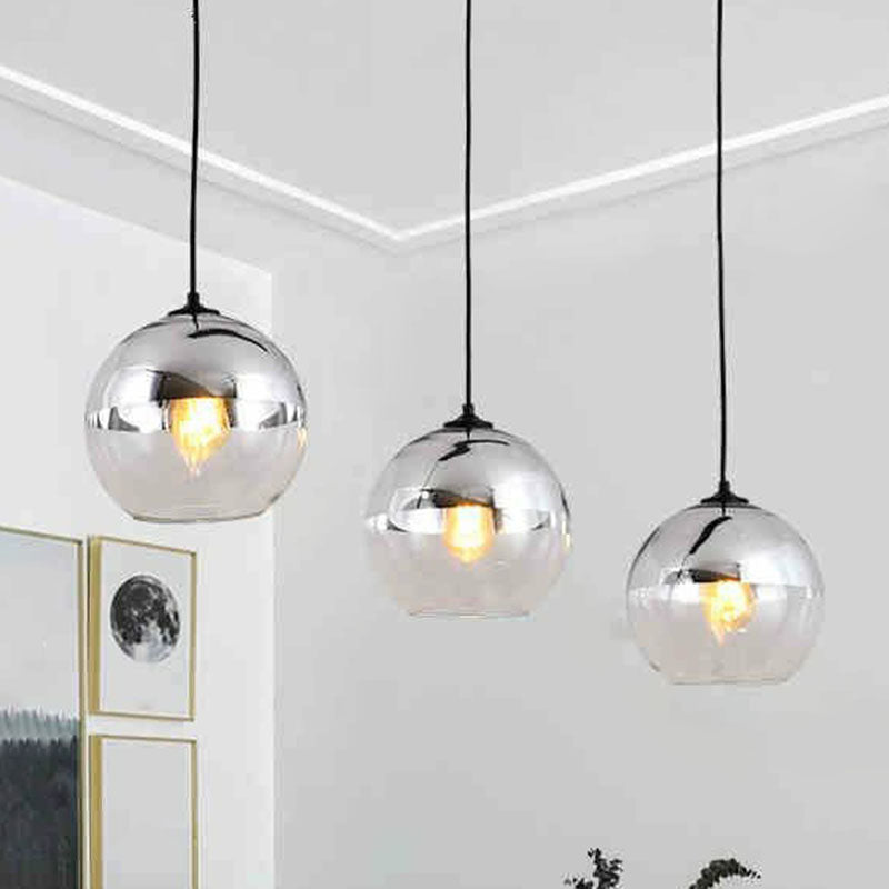 Postmodern Glass Pendant Light - Sphere Electroplate, Ideal for Dining Room Ceiling Hang