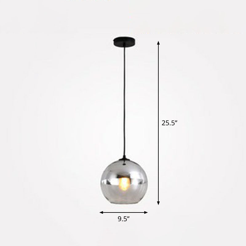 Postmodern Glass Pendant Light - Sphere Electroplate, Ideal for Dining Room Ceiling Hang