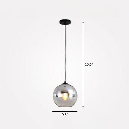 Sleek Electroplate Glass Pendant Light For Dining Room - Postmodern Single Ceiling Hang Design