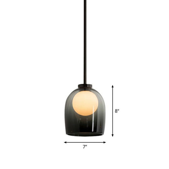 Glass Bell and Ball Suspension Lamp - Stylish Modern Pendant Light for Single Living Room