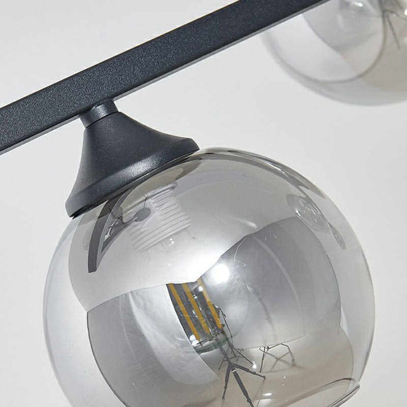 Dome Glass Ceiling Light - Postmodern 6-Head Hanging Lamp For Dining Table