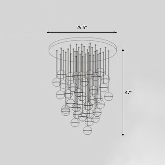 Seedy Glass Meteor Shower Pendant Chandelier: Modern Clear Suspension Light Fixture