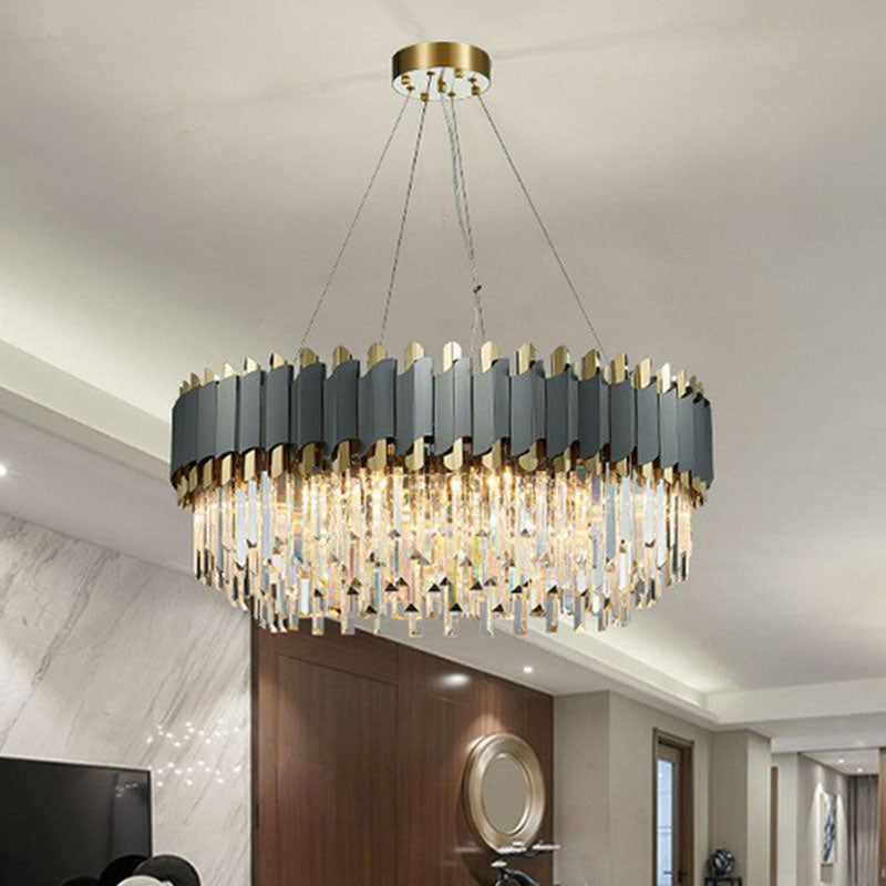 Modern Round Crystal Prism Ceiling Light For Living Room