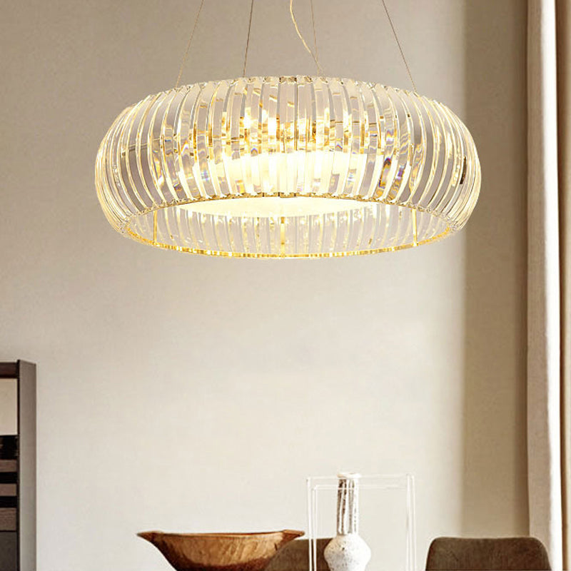 Minimal Gold Globe Chandelier with 6 Crystal Lights - Living Room Pendant Fixture