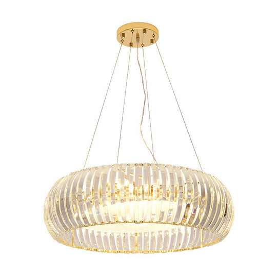 Gold Minimal Globe Crystal Chandelier: Elegant Pendant Light Fixture With 6 Lights For Living Room