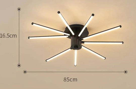 Contemporary Simple Creative Living Room Led Revolving Fireworks Ceiling Black 9 Stepless