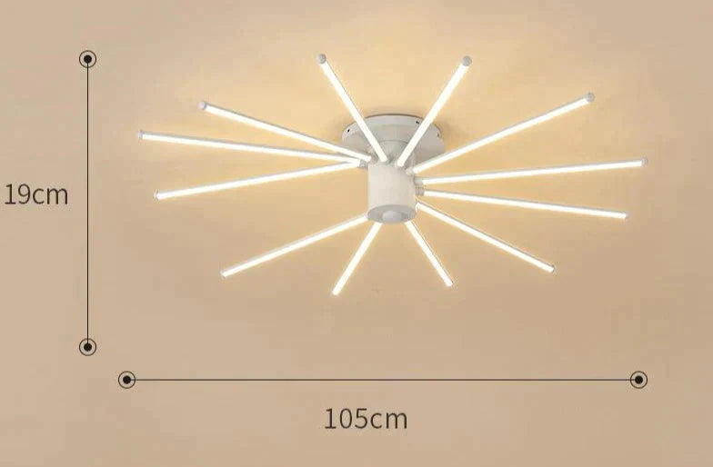 Contemporary Simple Creative Living Room Led Revolving Fireworks Ceiling White 12 Warm Light