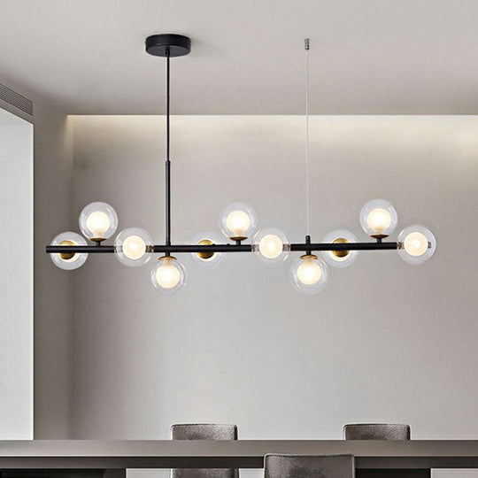 Led Island Pendant Light: Postmodern Glass Bubble Lamp For Dining Room