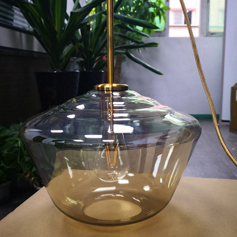 Modern Gold Diamond-Shaped Glass Pendant Ceiling Light with 3 Bulbs