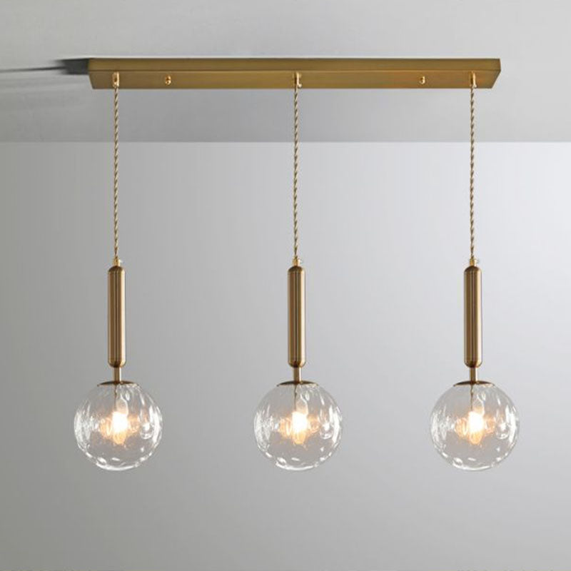 Honeycomb Glass Cluster Pendant Light with 3-Heads and Gold Finish