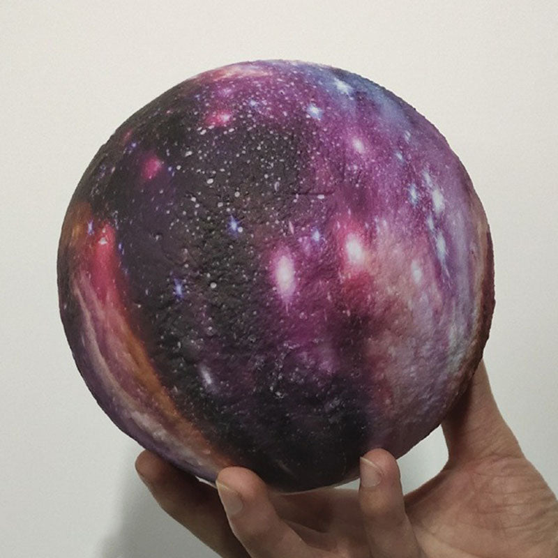 Galaxy Sphere Night Lamp: Purple Kids Led Table Light With Wooden Base