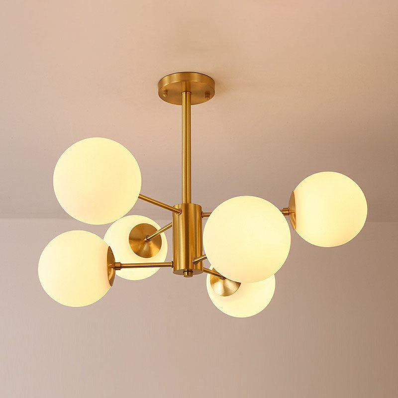 Radial Chandelier Pendant Light In Antiqued Brass - Contemporary Glass Design For Living Room