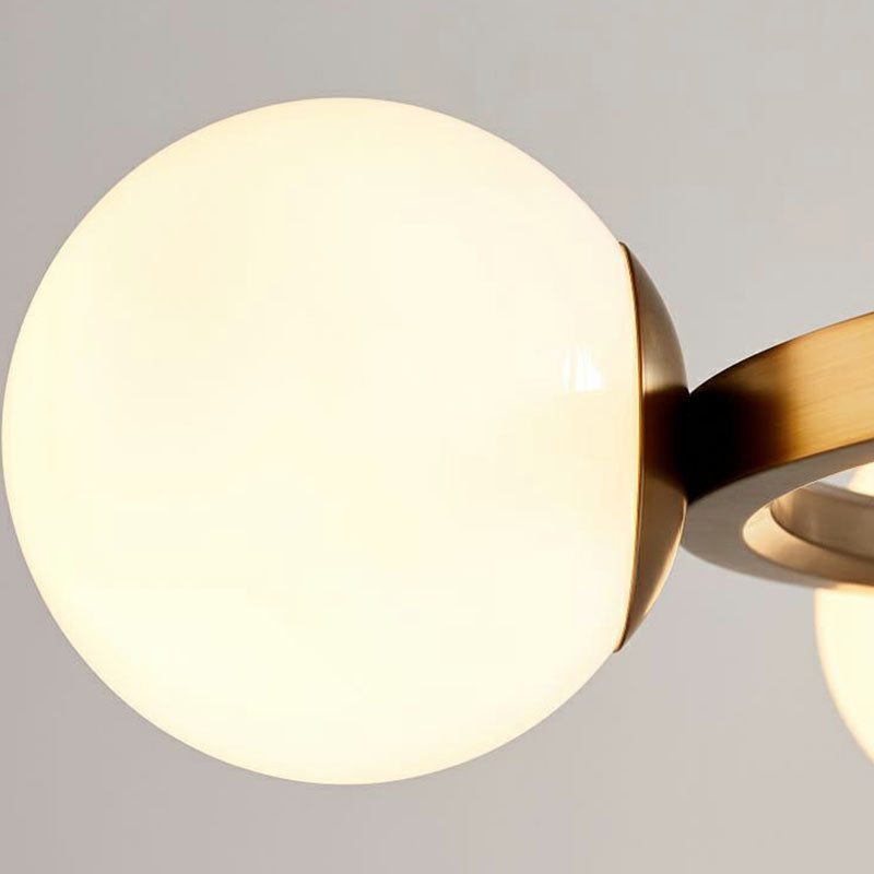 Milky Glass Hand Lamp: Minimalist Circular Pendant for Living Room Ceiling Chandelier