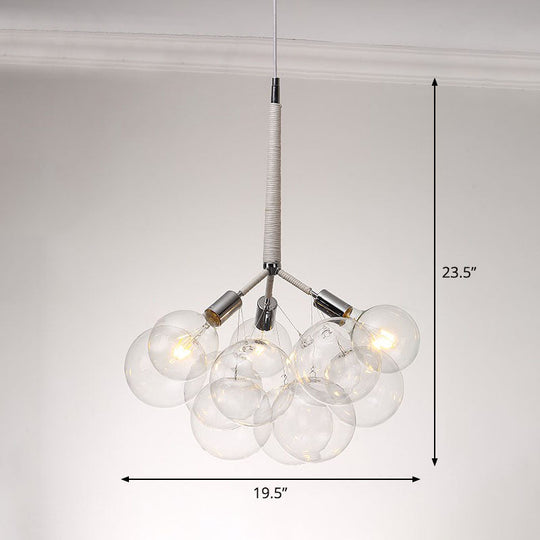 Bubble Chandelier: Minimalist Glass Suspension Light For Living Room 3 / White