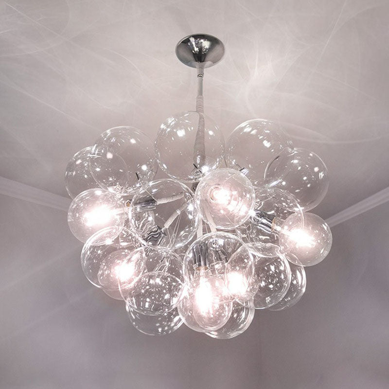 Bubble Chandelier: Minimalist Glass Suspension Light For Living Room