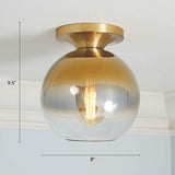 Geometric Glass Flushmount Light - Sleek And Simple Ceiling Fixture For Balcony More Gold / D
