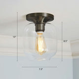 Geometric Glass Flushmount Light - Sleek And Simple Ceiling Fixture For Balcony More Black / G