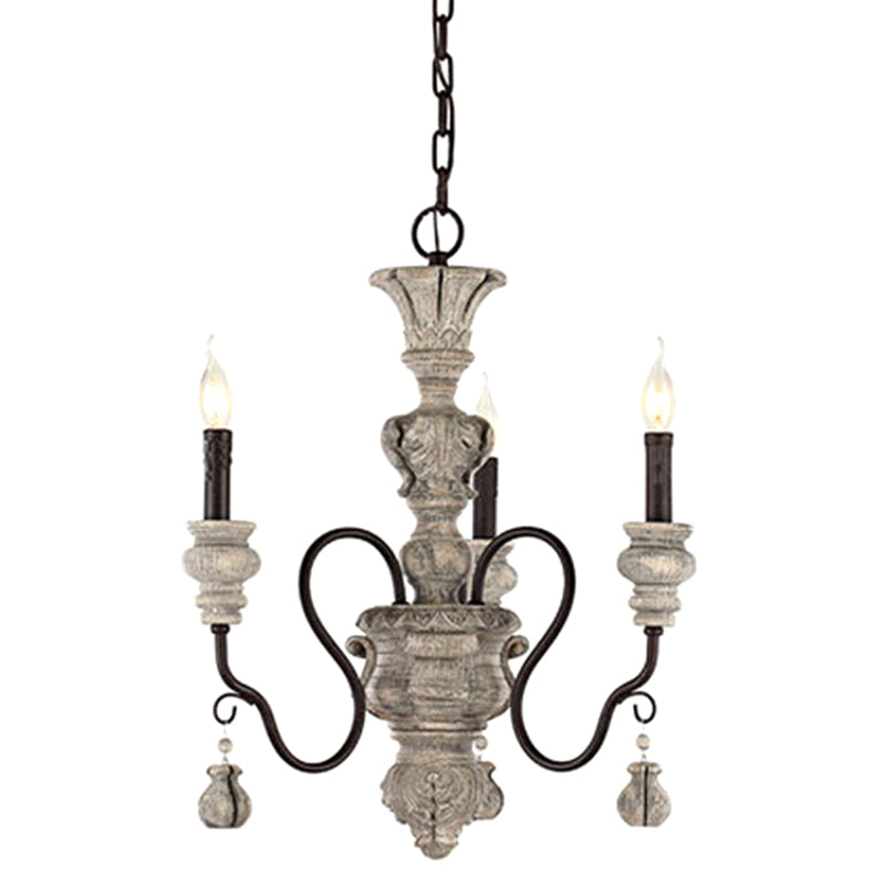 Traditional Grey Resin Chandelier Candelabra Ceiling Lighting For Your Living Room 3 /