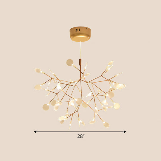 Gold Foliage Pendant Chandelier: Acrylic Simplicity For Dining Room 45 /