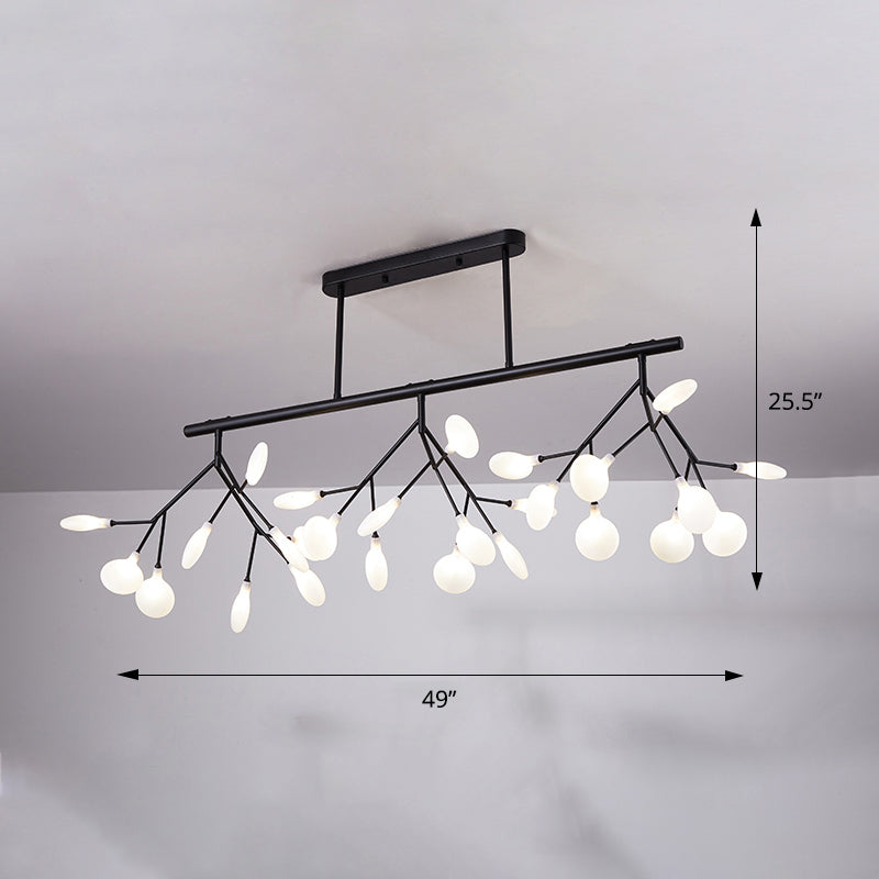Firefly Island Pendant Light: Elegant Minimalistic Acrylic Lamp For Restaurants (27-Head Suspension)