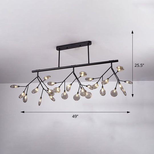 Firefly Island Pendant Light: Elegant Minimalistic Acrylic Lamp For Restaurants (27-Head Suspension)