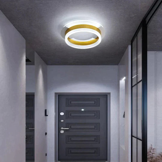 Simple Personality Corridor Cloakroom Ceiling Lamp Circular-26Cm / White Light