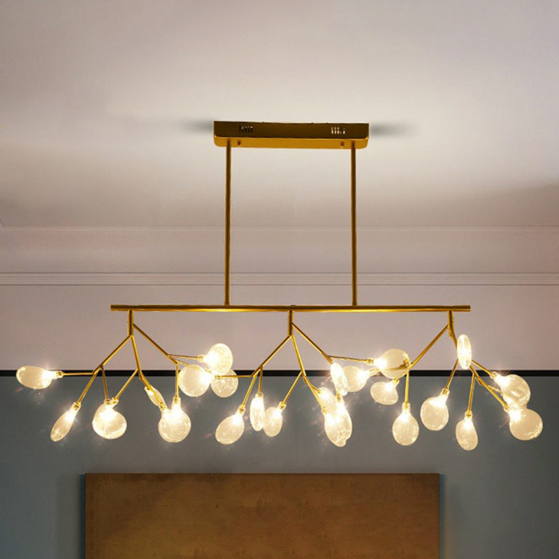 Minimalist Led Ceiling Light: Acrylic Firefly Island Fixture For Dining Room Gold