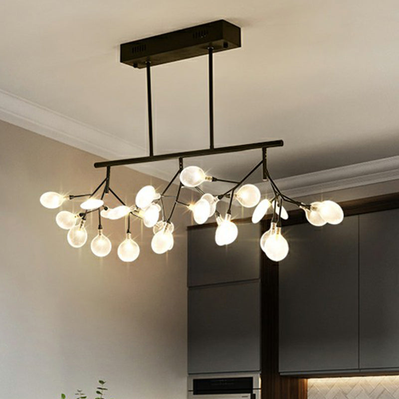 Minimalist Led Ceiling Light: Acrylic Firefly Island Fixture For Dining Room Black