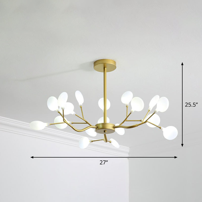 Modern Gold Finish Firefly Hanging Lamp: Acrylic Chandelier Light For Living Room 18 /