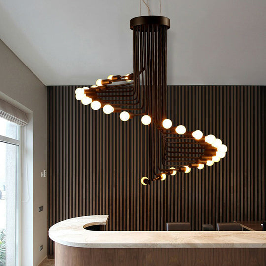 Iron Spiral Desk Pendant Light - Loft Style Ceiling Chandelier Fixture