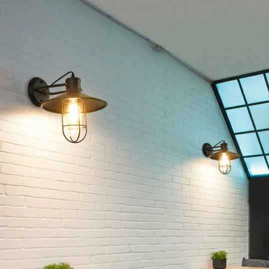 Black Shaded Glass Wall Lamp: Simplicity In Single Restaurant Lighting Fixture