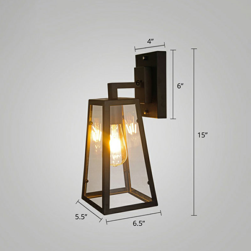 Black Shaded Glass Wall Lamp: Simplicity In Single Restaurant Lighting Fixture / B