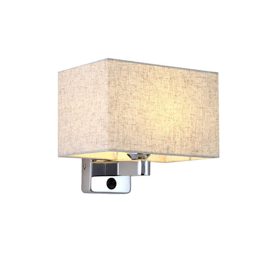 Flaxen Rectangular Shade Wall Lamp - Simple Style For Living Room Lighting