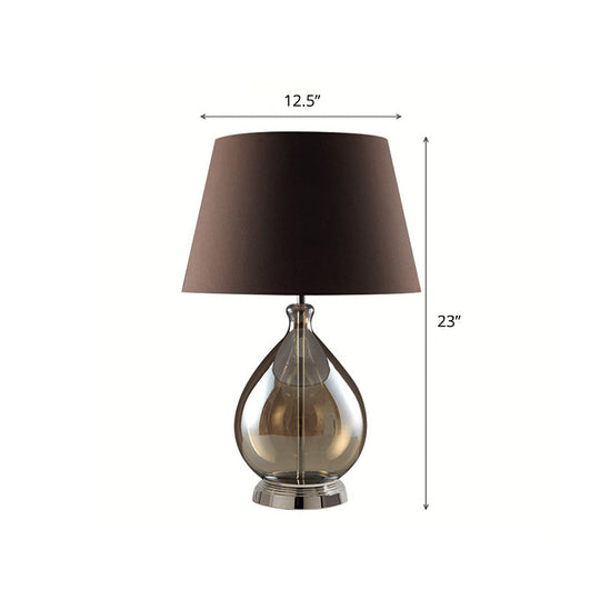 Contemporary Single-Bulb Fabric Empire Shade Table Light For Living Room Coffee