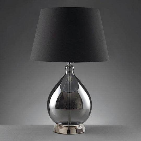 Contemporary Single-Bulb Fabric Empire Shade Table Light For Living Room