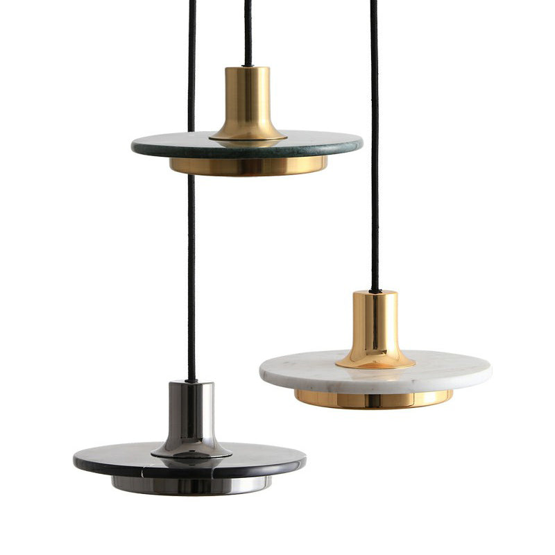 Modern Led Hanging Pendant Lamp With Marble Design- Ideal For Restaurants - 1 Bulb