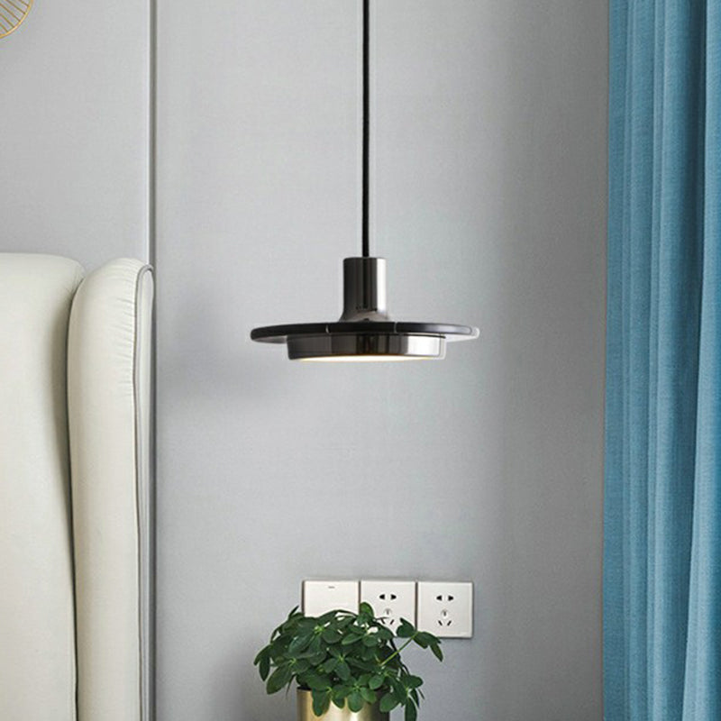 Marble LED Pendant Light for Restaurants with Modern Pot-Lid Design and 1 Bulb