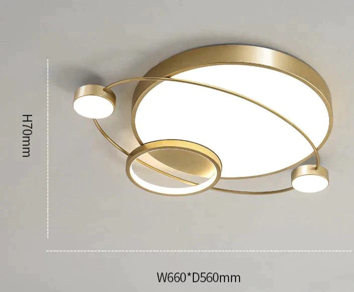 Nordic Bedroom Room Lamp Planet Ceiling 66*56Cm Stepless Dimming