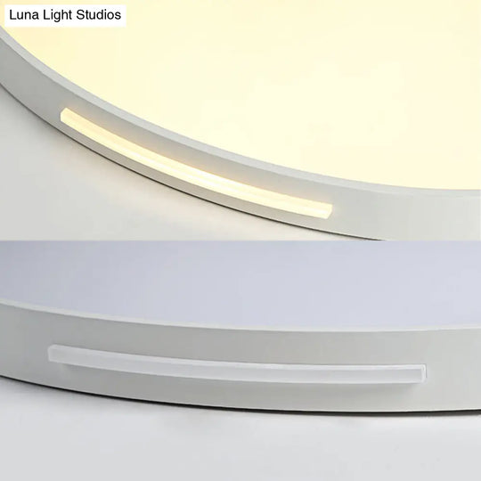 23/27 Dia Led Acrylic Ceiling Light Fixture In Simple Style White Thin Round Flush Lamp With