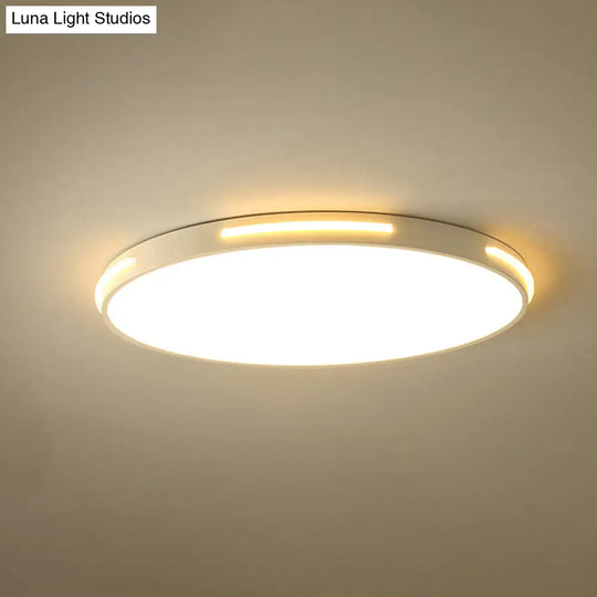 23/27 Dia Led Acrylic Ceiling Light Fixture In Simple Style White Thin Round Flush Lamp With