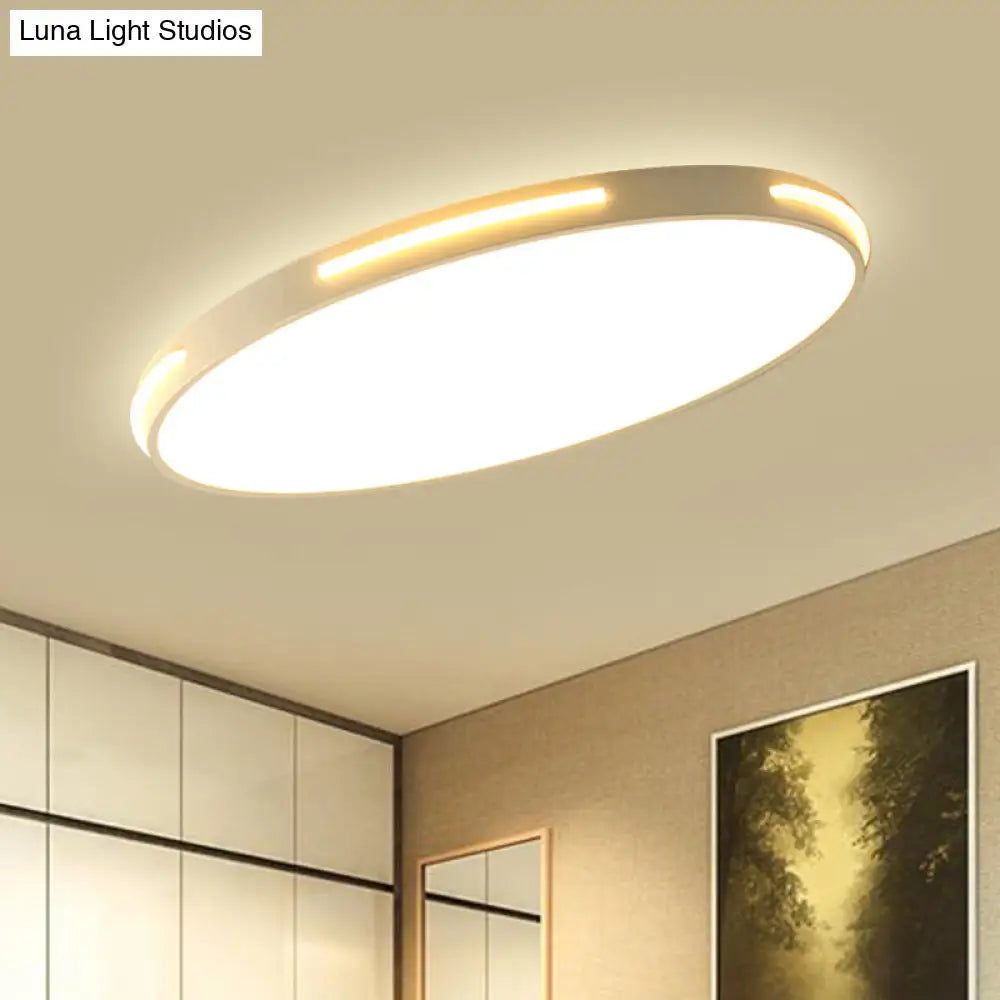 23/27 Dia Led Acrylic Ceiling Light Fixture In Simple Style White Thin Round Flush Lamp With