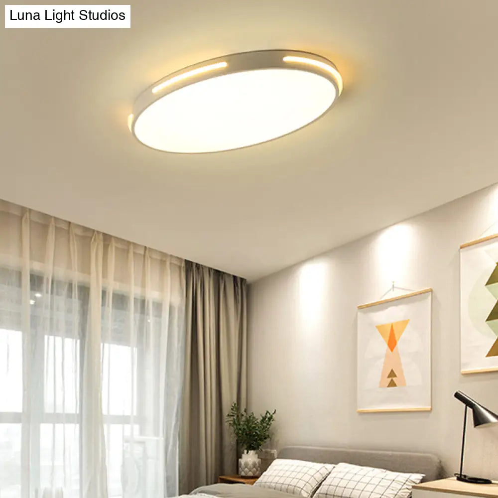 23/27 Dia Led Acrylic Ceiling Light Fixture In Simple Style White Thin Round Flush Lamp With