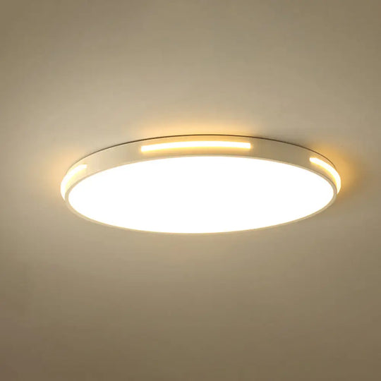 23’/27’ Dia Led Acrylic Ceiling Light Fixture In Simple Style White Thin Round Flush Lamp With