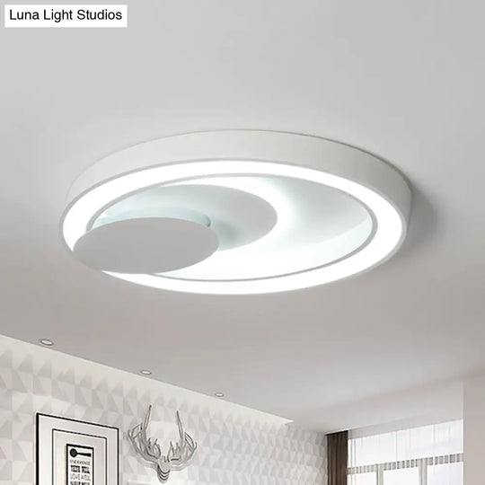 23-34.5 W White Oval Led Flush Ceiling Light For Bedroom - Simplicity Style Warm/White / 23