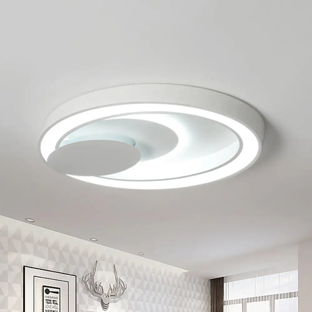 23-34.5’ W White Oval Led Flush Ceiling Light For Bedroom - Simplicity Style Warm/White / 23’